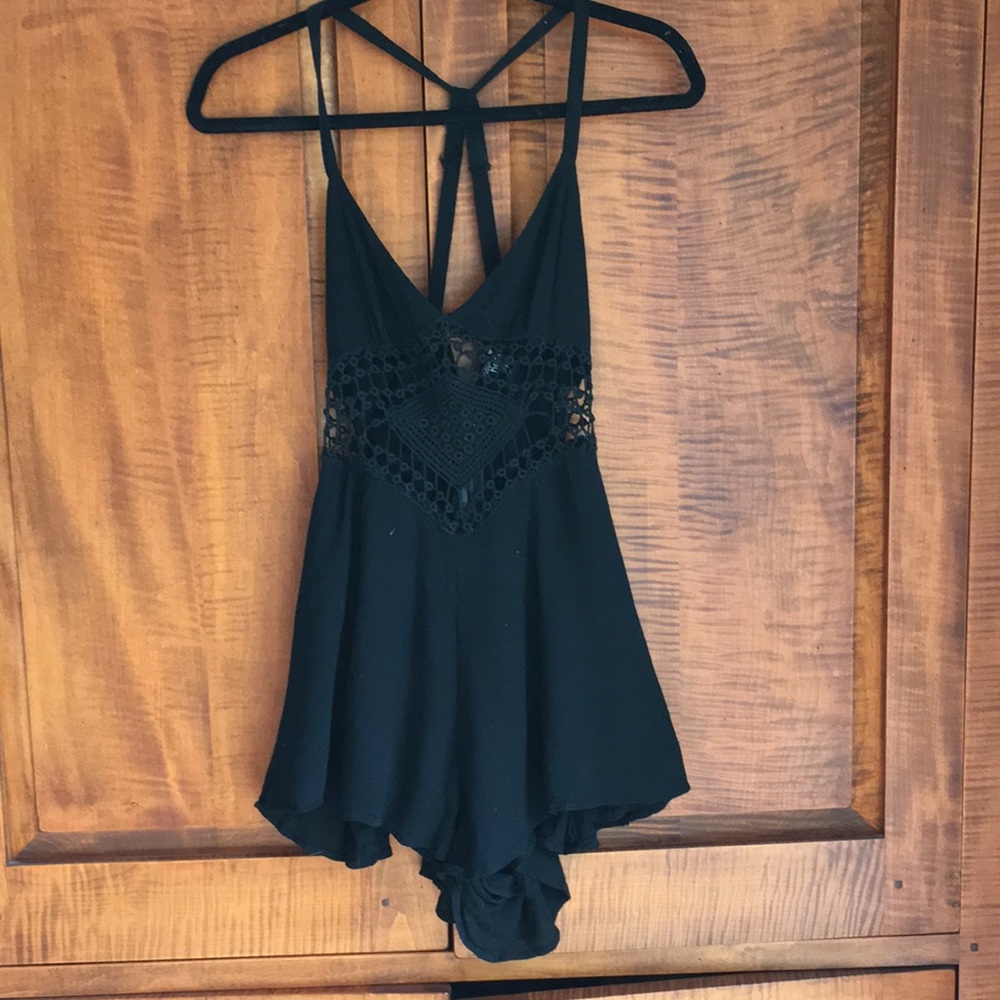 LF Paper Heart Black Romper